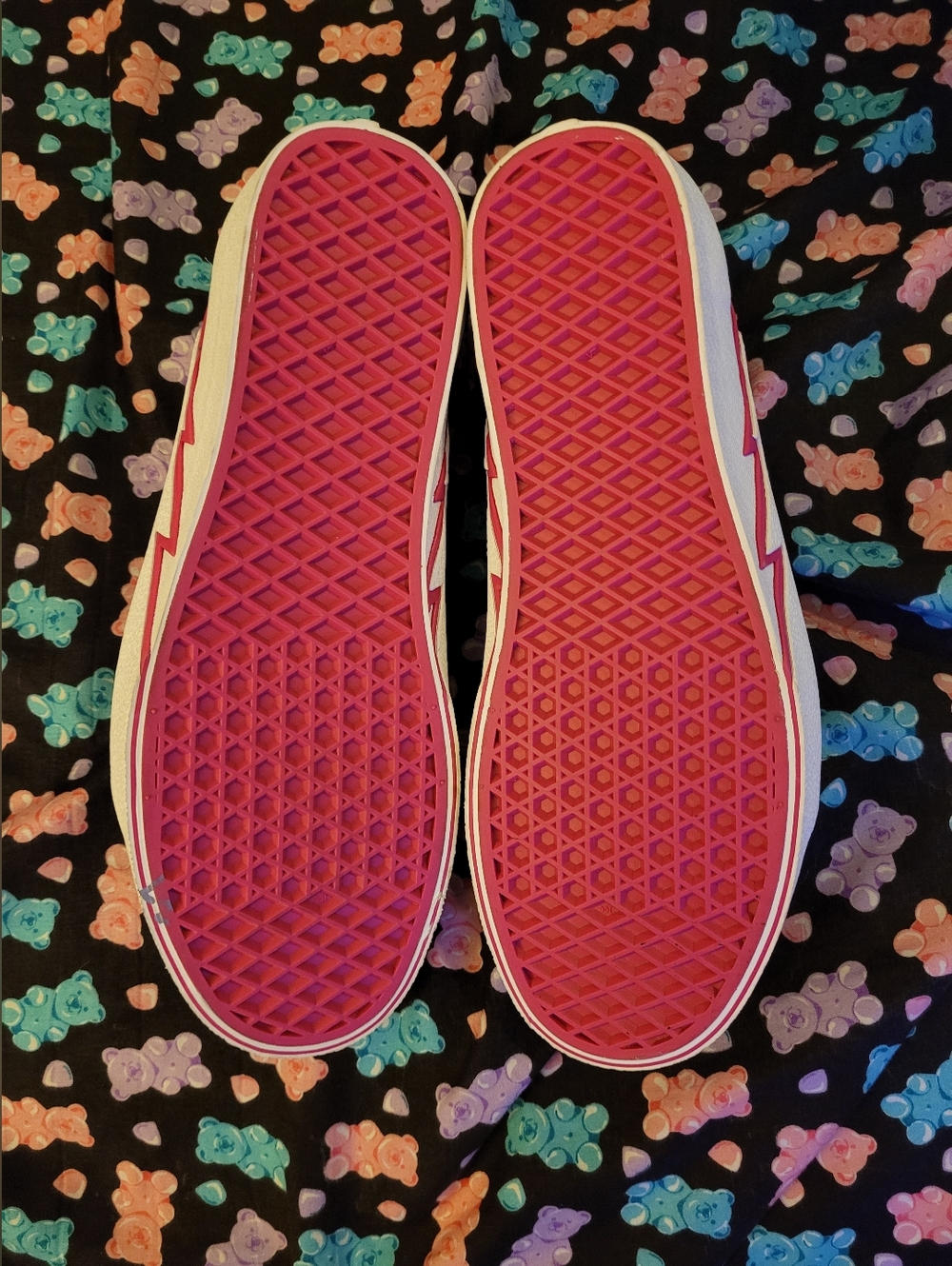Vans Old Skool Bolt Pop Pink Glow White Leather Sneakers Womens 12 Mens 10.5 - Picture 6 of 6